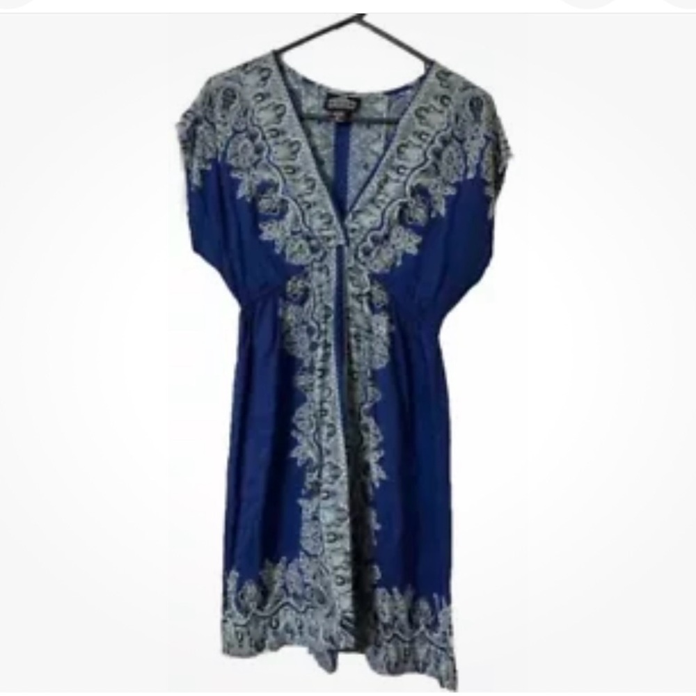 Angie Blue V-Neck Dolman Sleeve Sundress